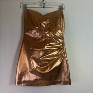 Zara Strapless Dress - Shimmering Copper